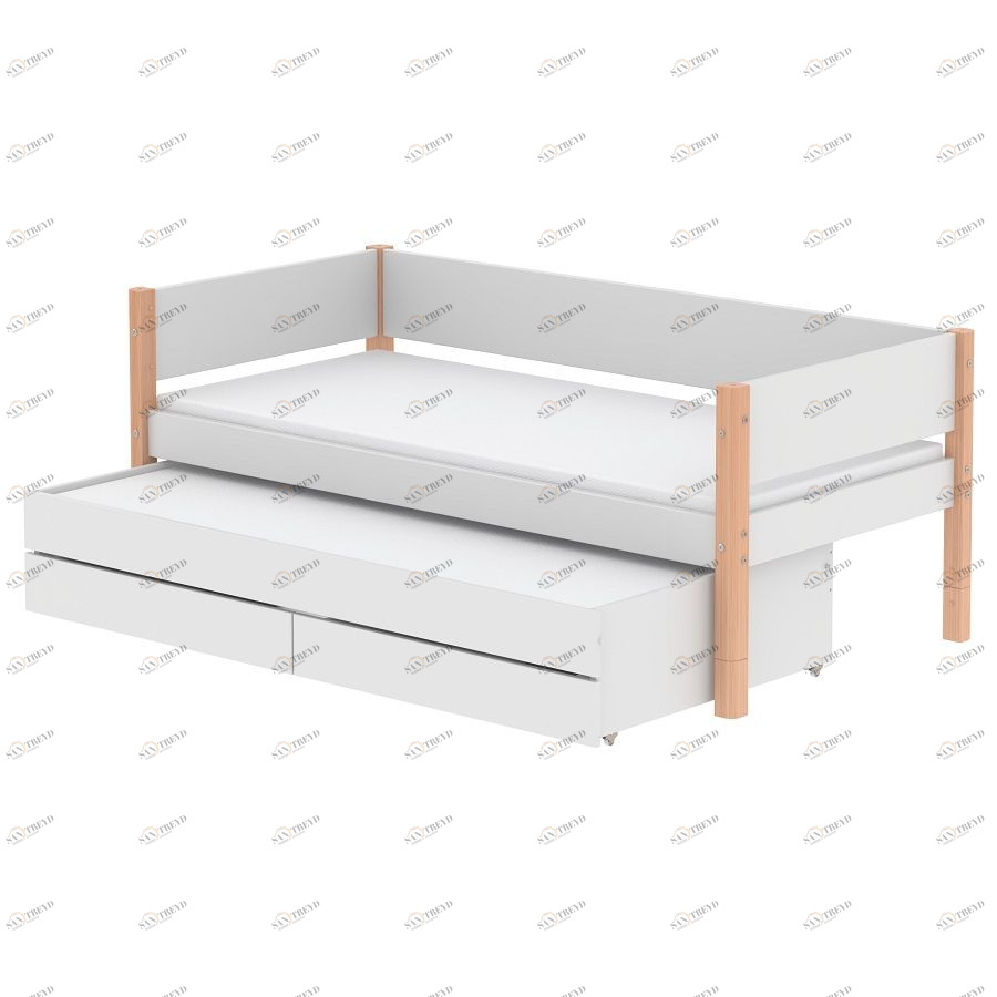 Кушетка Flexa White с дополнительным спальным местом, 190 см, белая лакированная 901075995