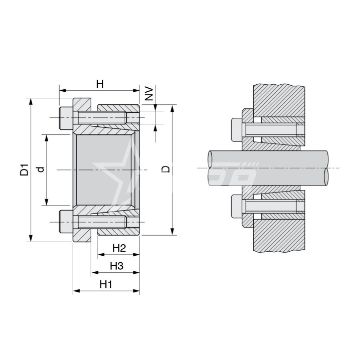 IS3414 Зажимная втулка KLBB120 (PHF FX52-20x55) ISKRA  - Вид №2