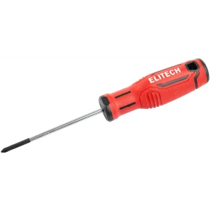 Отвертка крестовая Elitech 211301 PZ0x75 мм с магнитным наконечником 89407140