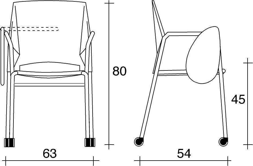TALIN Стул для конференций из полипропилена с подлокотниками с клапаном Trek sun-id-1359839 - Вид №1