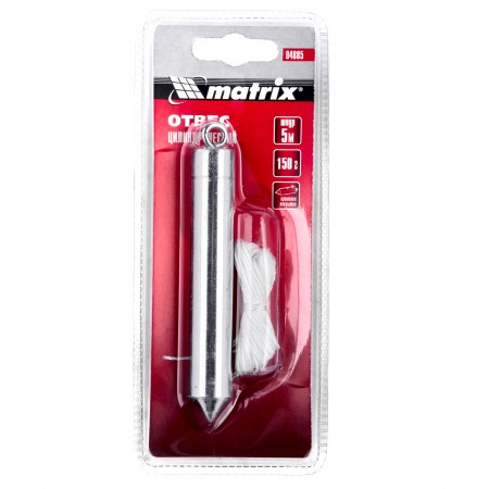 Отвес цилиндрический 150 гр шнур 5 метра Matrix 12637 - Вид №2