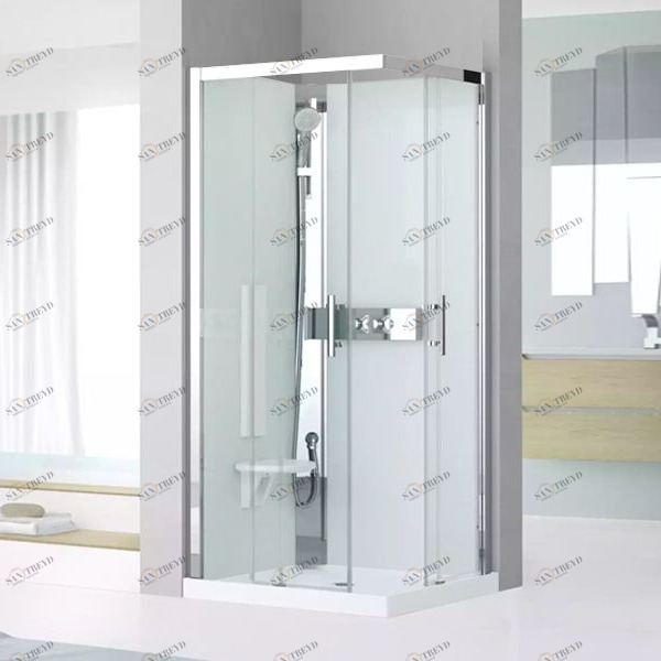 Душевая кабина 90x90 GLAX 3 A90 STANDARD Novellini GLAX 3 с высоким душевым поддоном и серебристым профилем GL3A99M1B