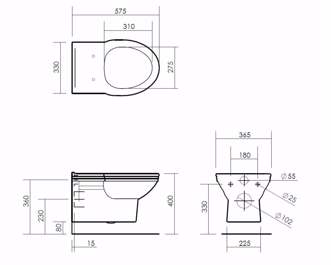 Подвесной унитаз настенный Белый Gentry Home  Англия sun-id-1357759 - Вид №1