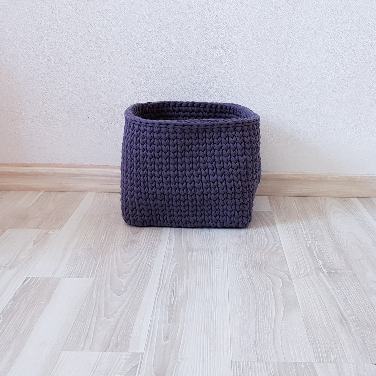 Вязаная корзина квадратная малая графит VAMVIGVAM  281996 Черный Santreyd  - Вид №1