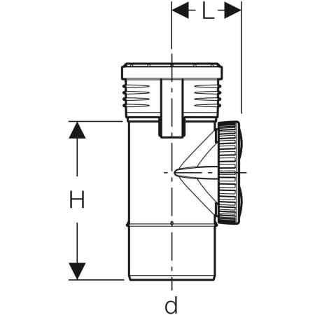 390.427.14.1 Ревизия Geberit Silent-PP 90°, с круглым окном технического обслуживания Geberit  - Вид №2