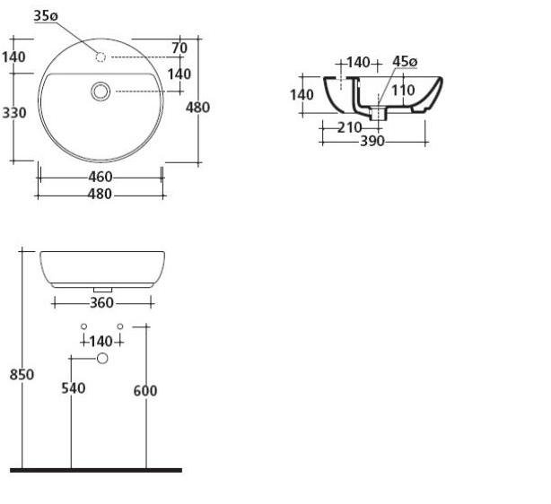 5203 Подвесная раковина настенная овальная Galassia EDEN белая - Вид №4