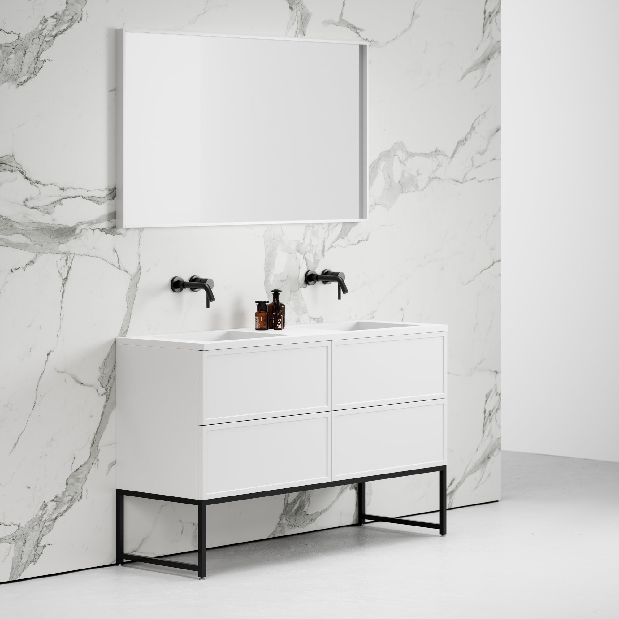 Деревянный двойной напольный умывальник с ящиками LUSSO Piana ARCH-00045452 - Вид №2