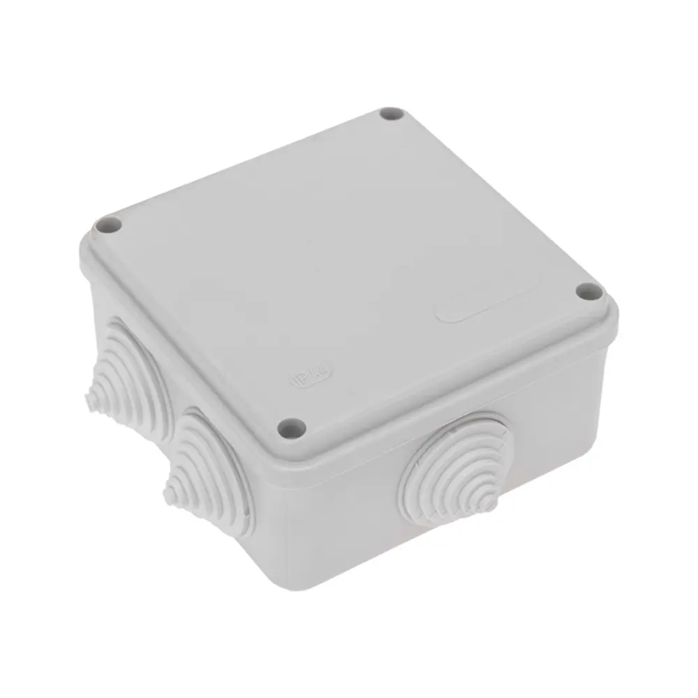 Распределительная коробка открытая Rexant 28-3058 100x100x50 мм 6 вводов IP44 цвет серый Santreyd STLM-2182810