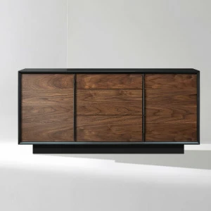 Тумба высокая с 3 ящиками американский орех Garon ACWD GARON 00-3981955 Коричневый;черный