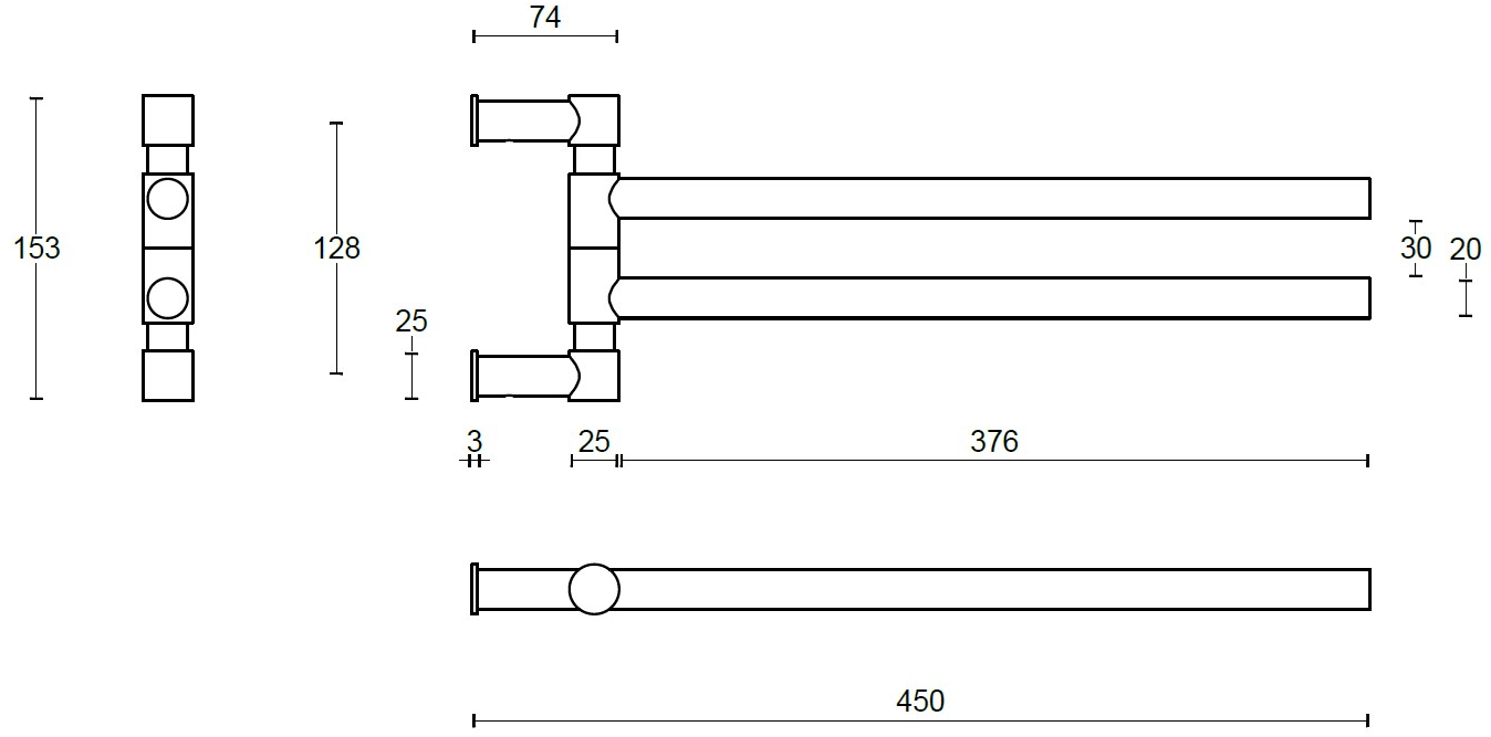 Formani Держатель для полотенец из нержавеющей стали One Pb450 - Вид №3