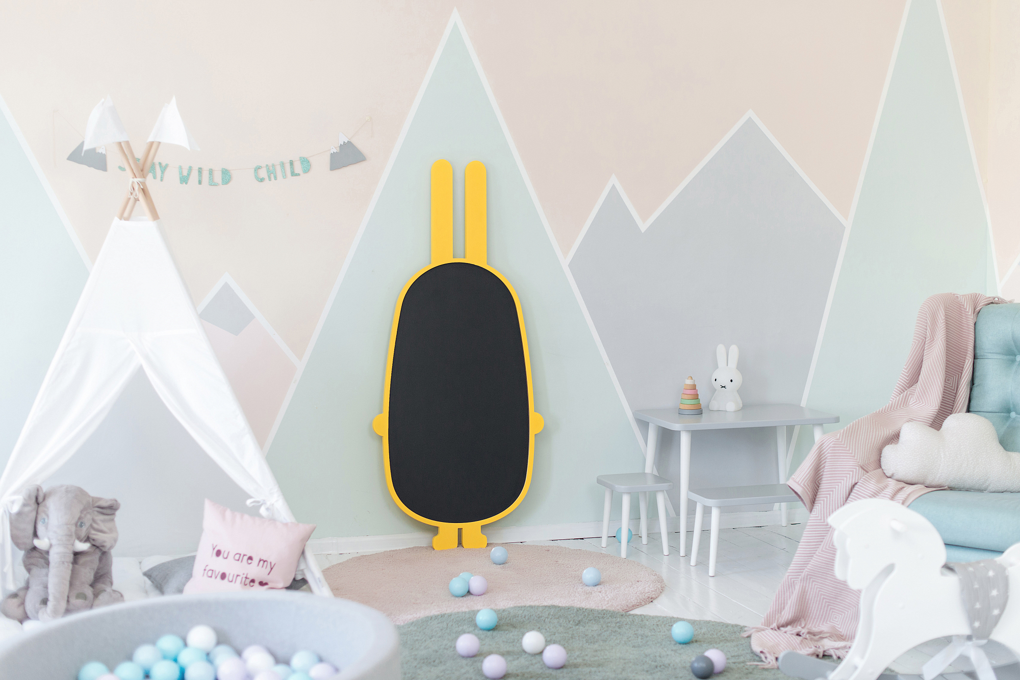 Магнитно-грифельная доска желтая "Заяц" ЗАЯЦ  00-3859357 Желтый Santreyd  - Вид №2