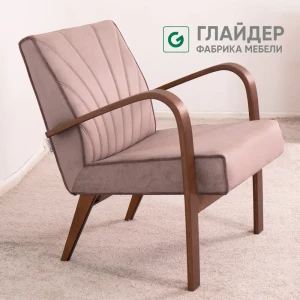91652480 Кресло Glider Шелл/Винтаж Elza 10 62x73x71 см велюр цвет орех антик STLM-1414469
