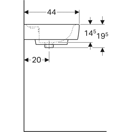 222260000 Раковина Geberit Renova Plan Geberit  - Вид №17