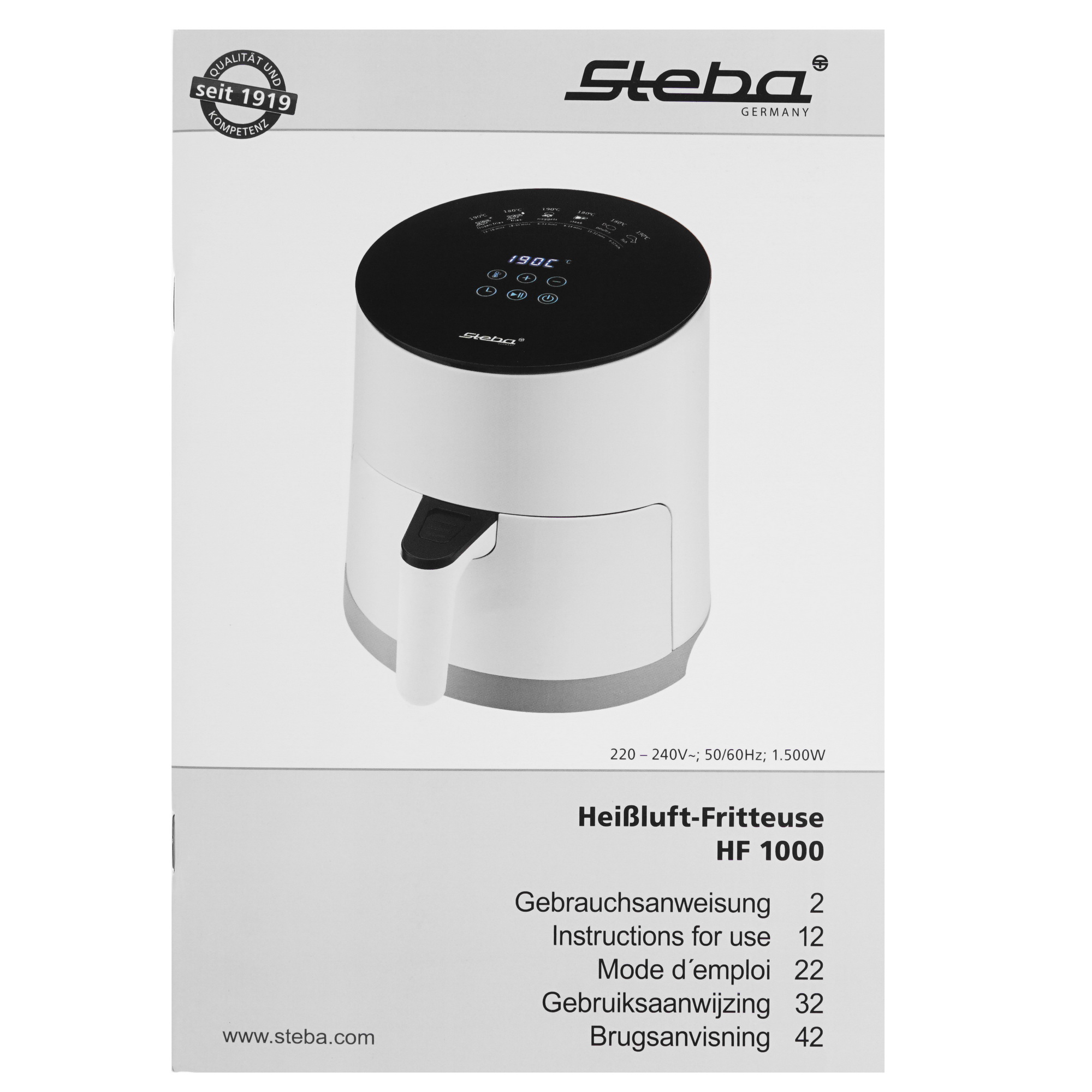 8152880 Аэрогриль Steba HF 1000 белый STDN-0102228 - Вид №6