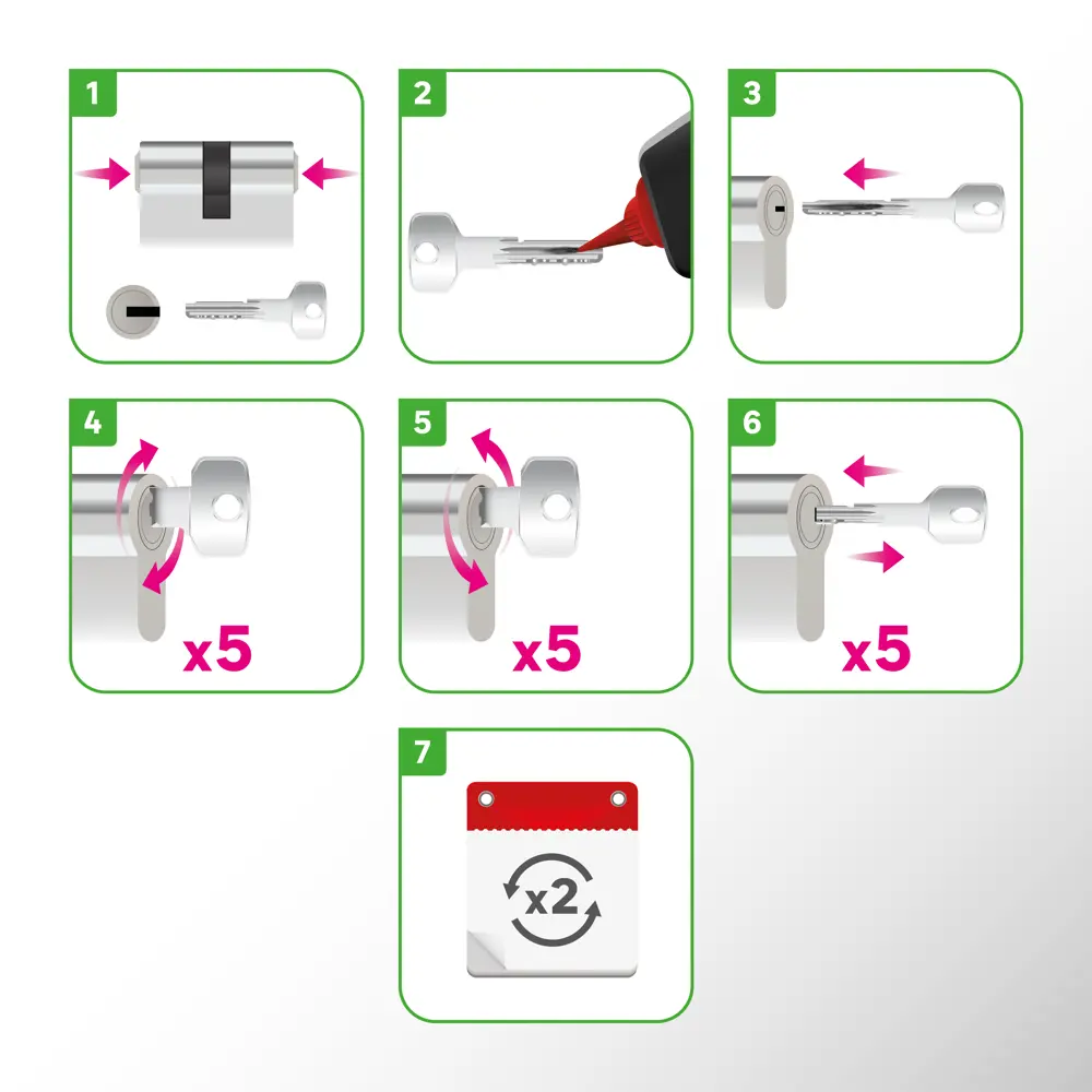 Цилиндр дверной Standers TTAL1-4545NBCR с ключом и вертушкой 82625284 STLM-0032172 - Вид №6