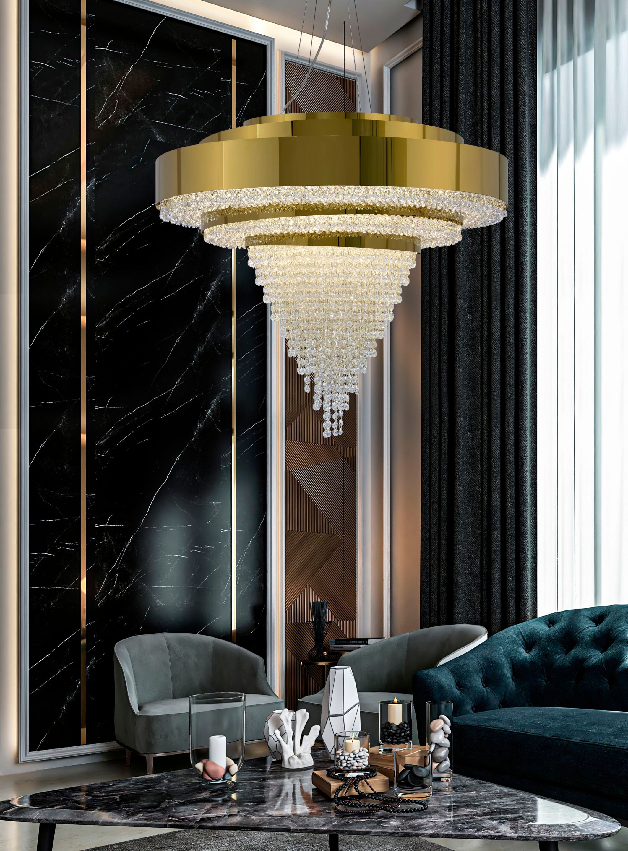 Подвесной светильник из нержавеющей стали с кристаллами K-Lighting Baco ARCH-00044125 - Вид №3