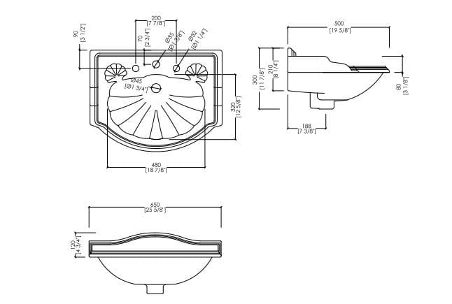 Раковина из керамических материалов на колонне Devon&Devon Оксфорд ARCH-00136740 - Вид №7