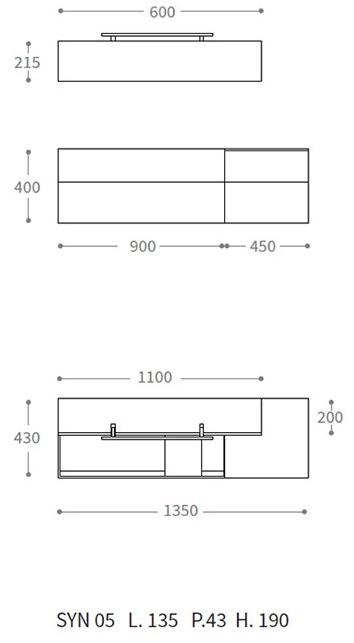 LASA IDEA Отдельная лакированная тумба под умывальник с ящиками Syn sun-id-1466267 - Вид №3