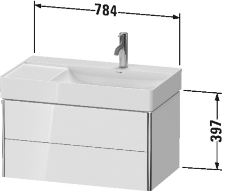 XS416908585 XSquare Тумбочка подвесная Белый глянцевый лак Duravit - Вид №1