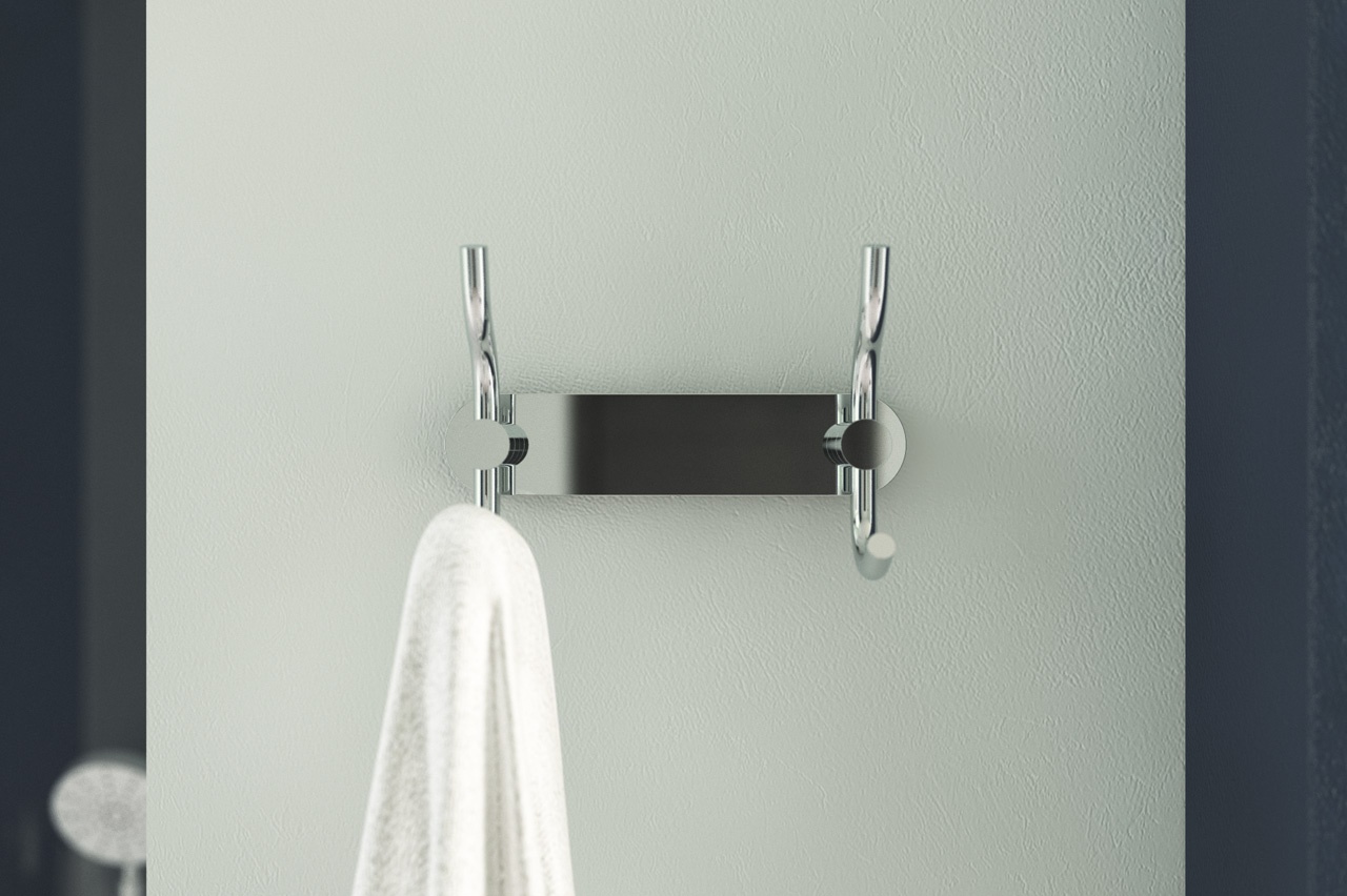 HAR 005 Планка с 2-мя крючками-вешалками 18 cm ARTWELLE Harmonie - Вид №3