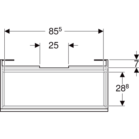 501.904.JK.1 Шкафчик для раковины Geberit Renova Plan, с одним выдвижным ящиком и одним внутренним выдвижным ящиком Geberit  - Вид №44