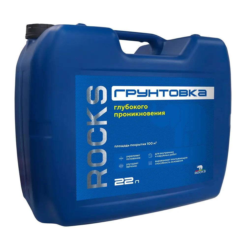 Грунтовка глубокого проникновения Rocks универсальная 22 л для внутренних и наружных работ 89414278 STLM-1574375