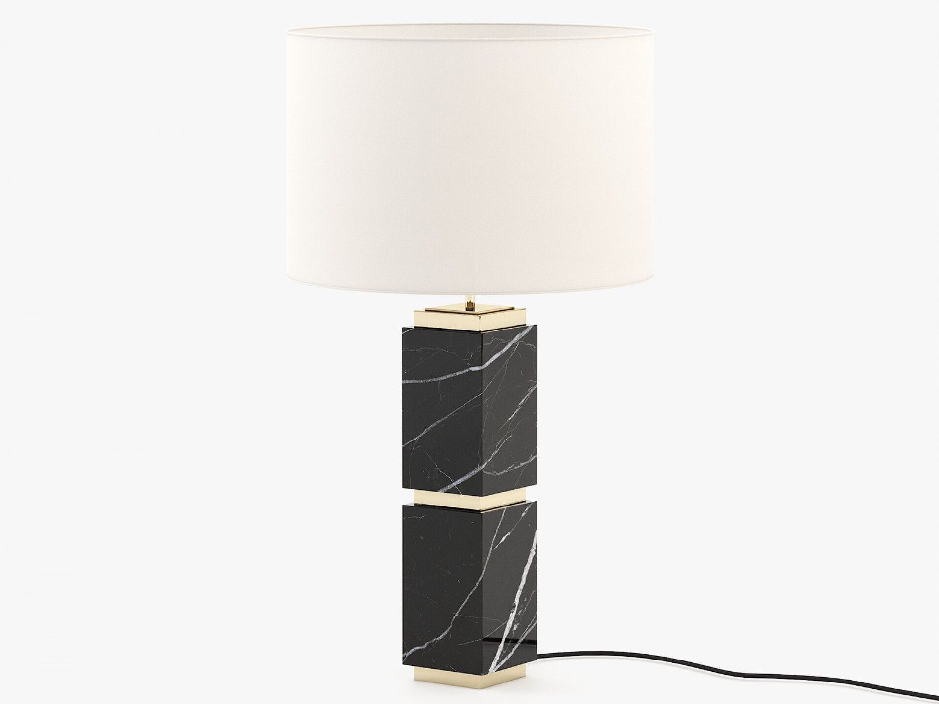 Настольная лампа из черного мрамора Marquina Laskasas QUENTIN ARCH-00107952