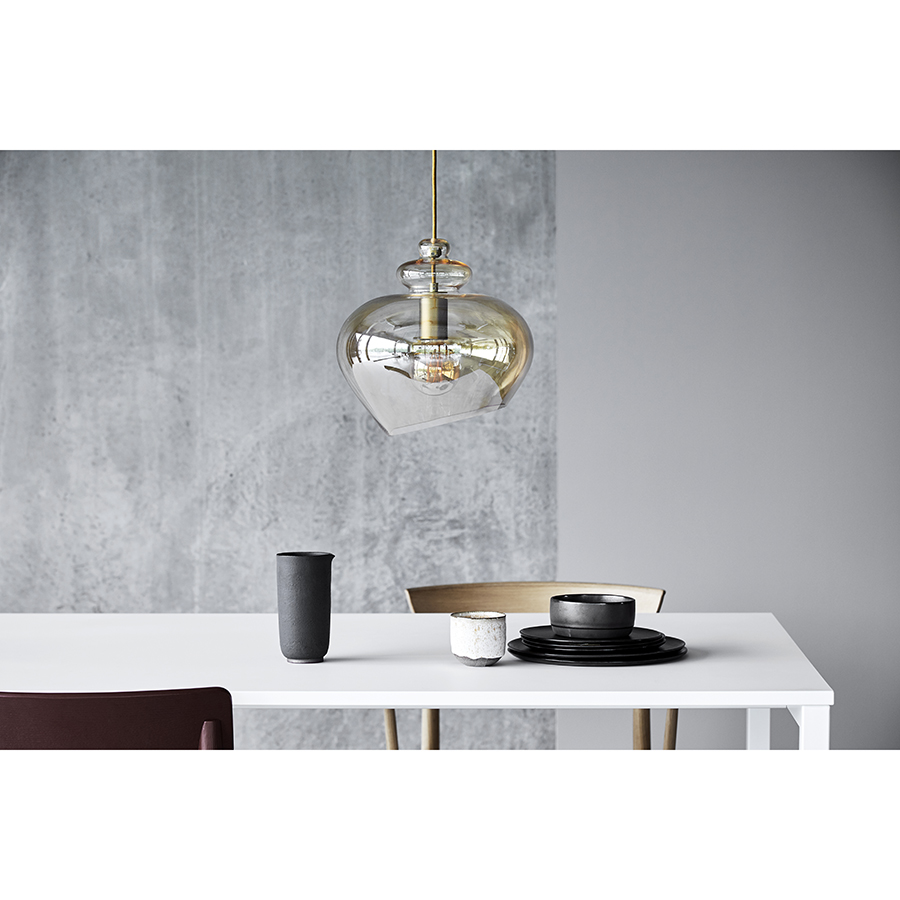 118490 Лампа подвесная grace, 31,5хD30 см, стекло, шампань Frandsen  - Вид №1