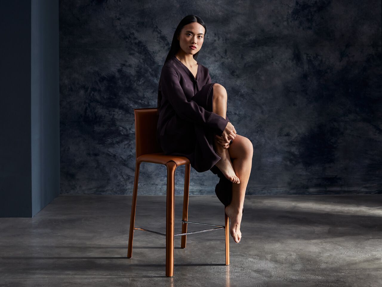 Высокий кожаный стул Julia Italia Женя ARCH-00020791 - Вид №2