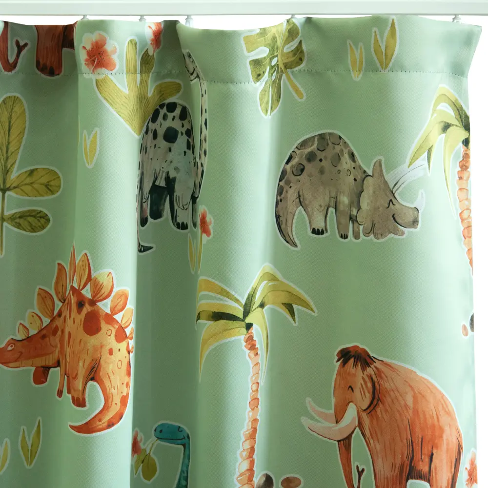 Штора на ленте блэкаут Динозавры 150x260 см цвет зеленый SEASONS STLM-2181636 - Вид №3