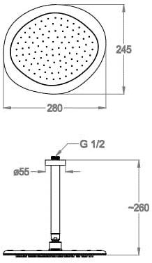 Fir Italia Хромированная потолочная душевая лейка Soffioni doccia 9370936 - Вид №1