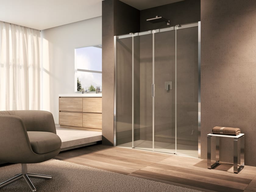 Стеклянная ниша душевая кабина с раздвижной дверью Provex Industrie ARCH-00057873