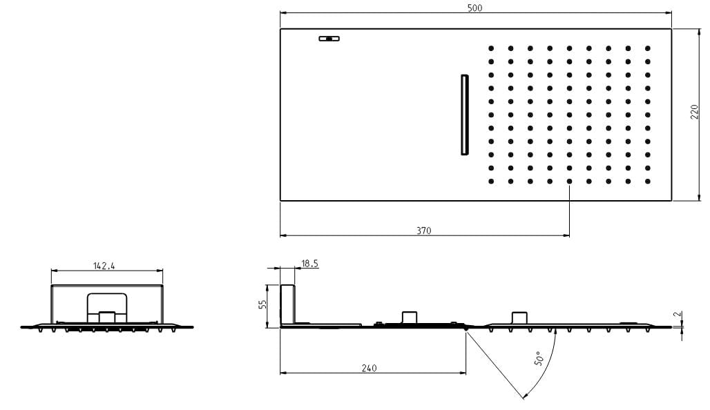 Прямоугольная душевая головка из нержавеющей стали Rubinetterie Frattini душевые кабины ARCH-00069032 - Вид №5