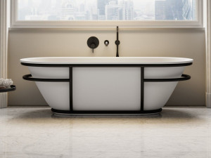 Овальная ванна в центре комнаты из смолы