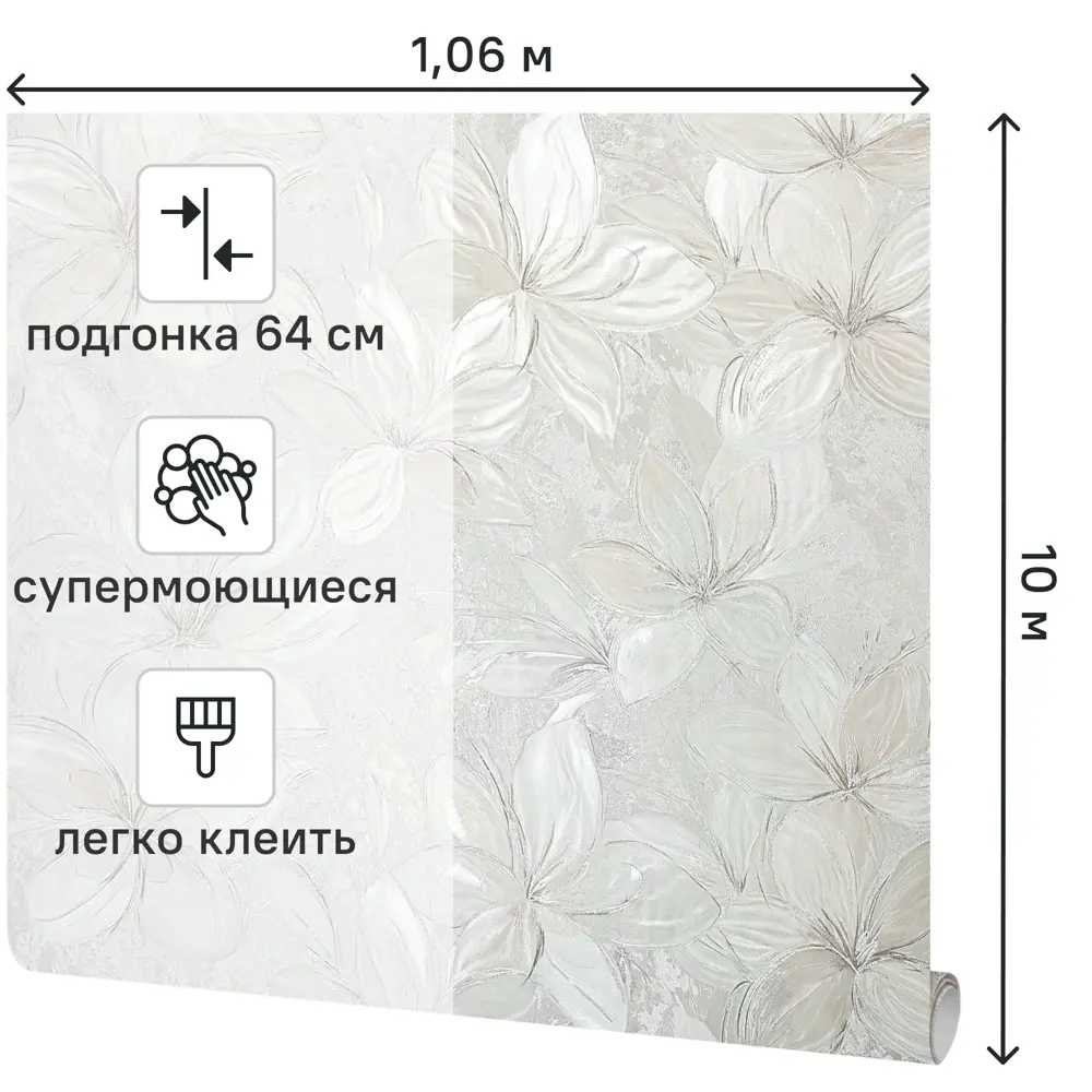 Флизелиновые обои Victoria Stenova Lola бежевые с цветочным рисунком в стиле кантри 89423663 STLM-1564465 - Вид №1