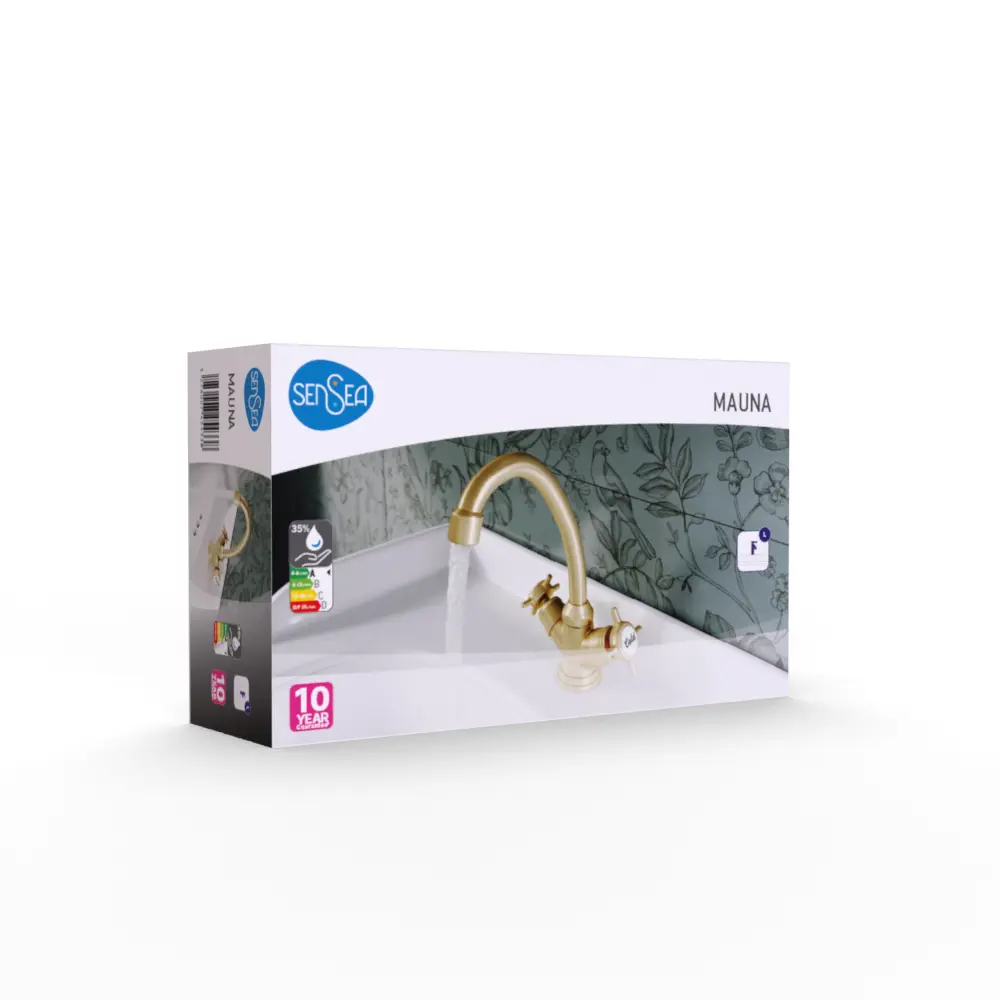 Смеситель Sensea Mauna для раковины с экономичным аэратором в золотом исполнении 84507598 STLM-0974608 - Вид №7