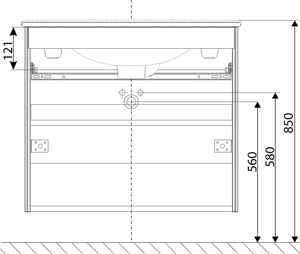 47384 Комплект мебели IFO Sense, с двумя дверцами, компактный, Ш = 600 мм, Ш1 = 622 мм, белый  - Вид №5