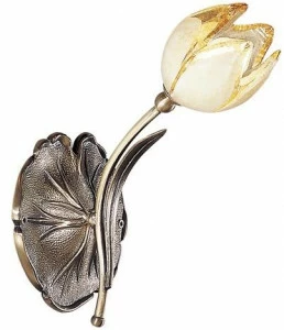 Possoni Illuminazione Аппликация из полированной золотой атласной латуни со стеклом Tulipani 319/a1