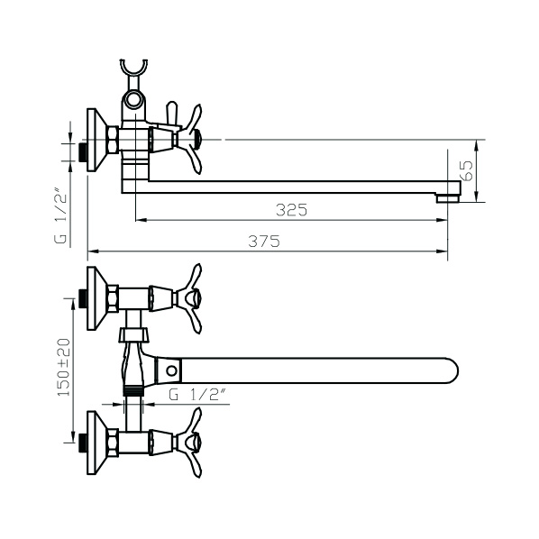 212 OMEGA  Смеситель универсальный  ARGO kran 212omega - Вид №1