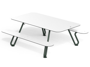 Стальной стол для пикника со встроенными скамейками