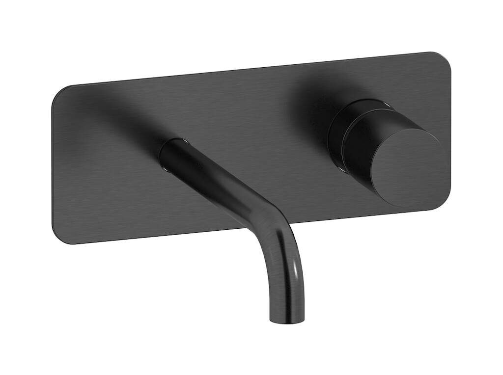 Встроенный в стену смеситель для раковины на 2 отверстия в комплекте с донным клапаном WE ARE IB rr206cs Brushed Black Chrome Brera