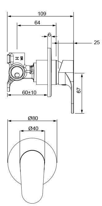 GLHPSBK Смеситель для душа Glide Methven Черный - Вид №1