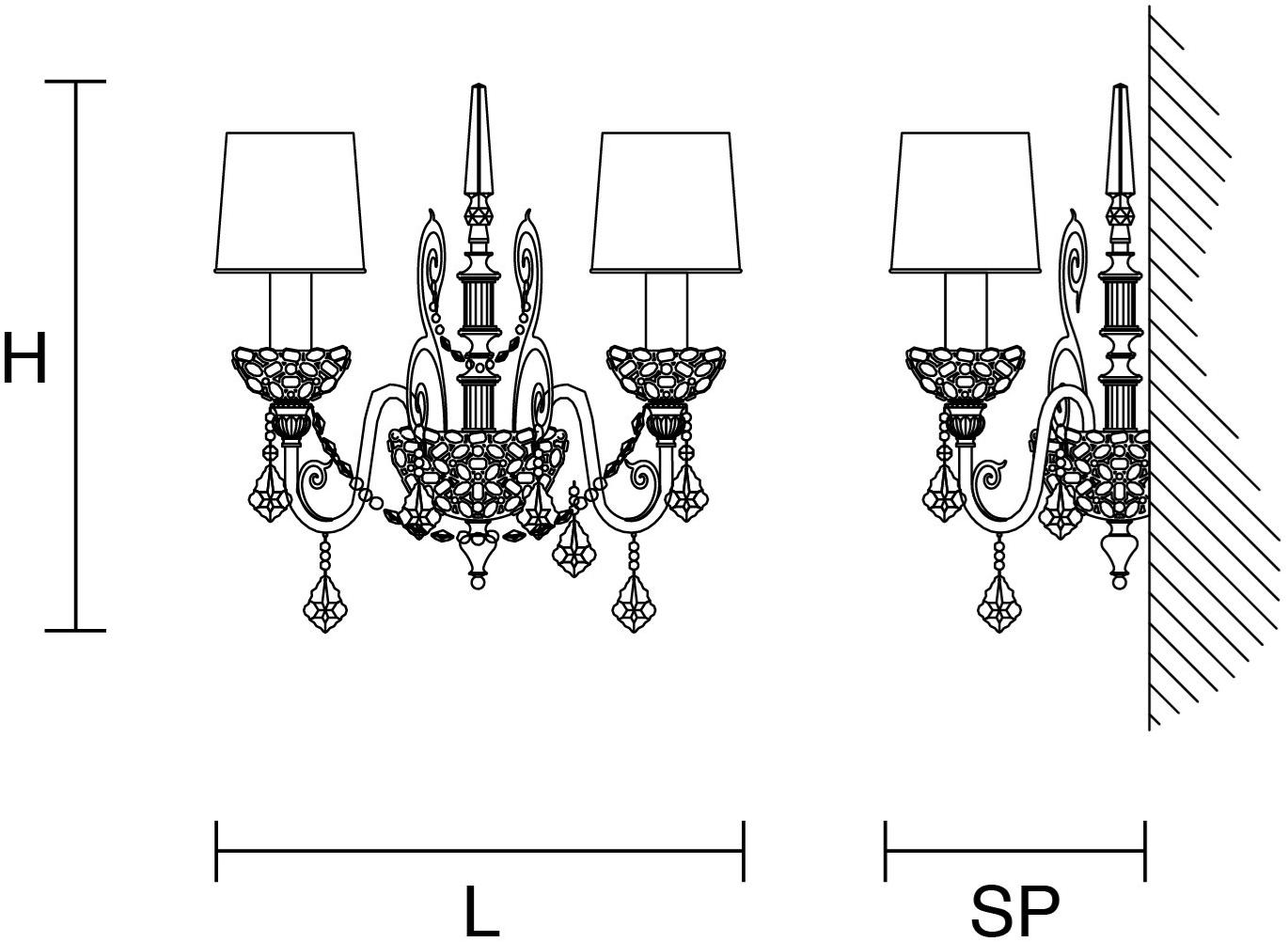 Masiero Настенный светильник из металла с кристаллами Imperial sun-id-1359680 - Вид №1