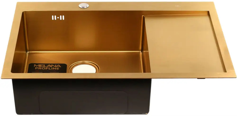 90012945 Мойка врезная Melana D7851HG-L 78x51 см глубина чаши 19 см нержавеющая сталь цвет золотистый STLM-0085579