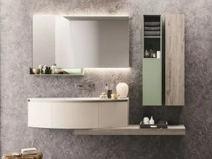 NOVELLO Тумба под умывальник, лакированная, одинарная, подвесная из hpl Calix xl