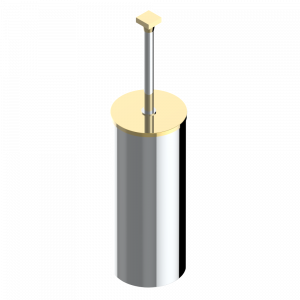 G3U-4700C Стакан напольный и щётка для унитаза с крышкой Thg-paris Montaigne marbre Leonardo Grey с рукоятками Хром/золото