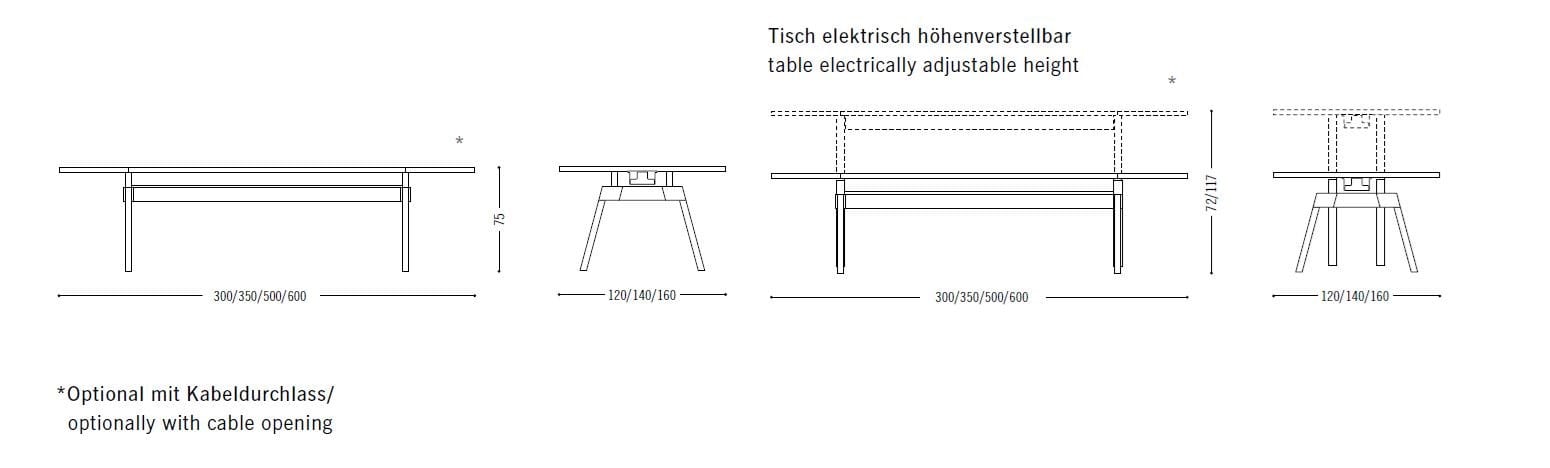 Прямоугольный стол для совещаний с системой люверсов COR Level ARCH-00067839 - Вид №10