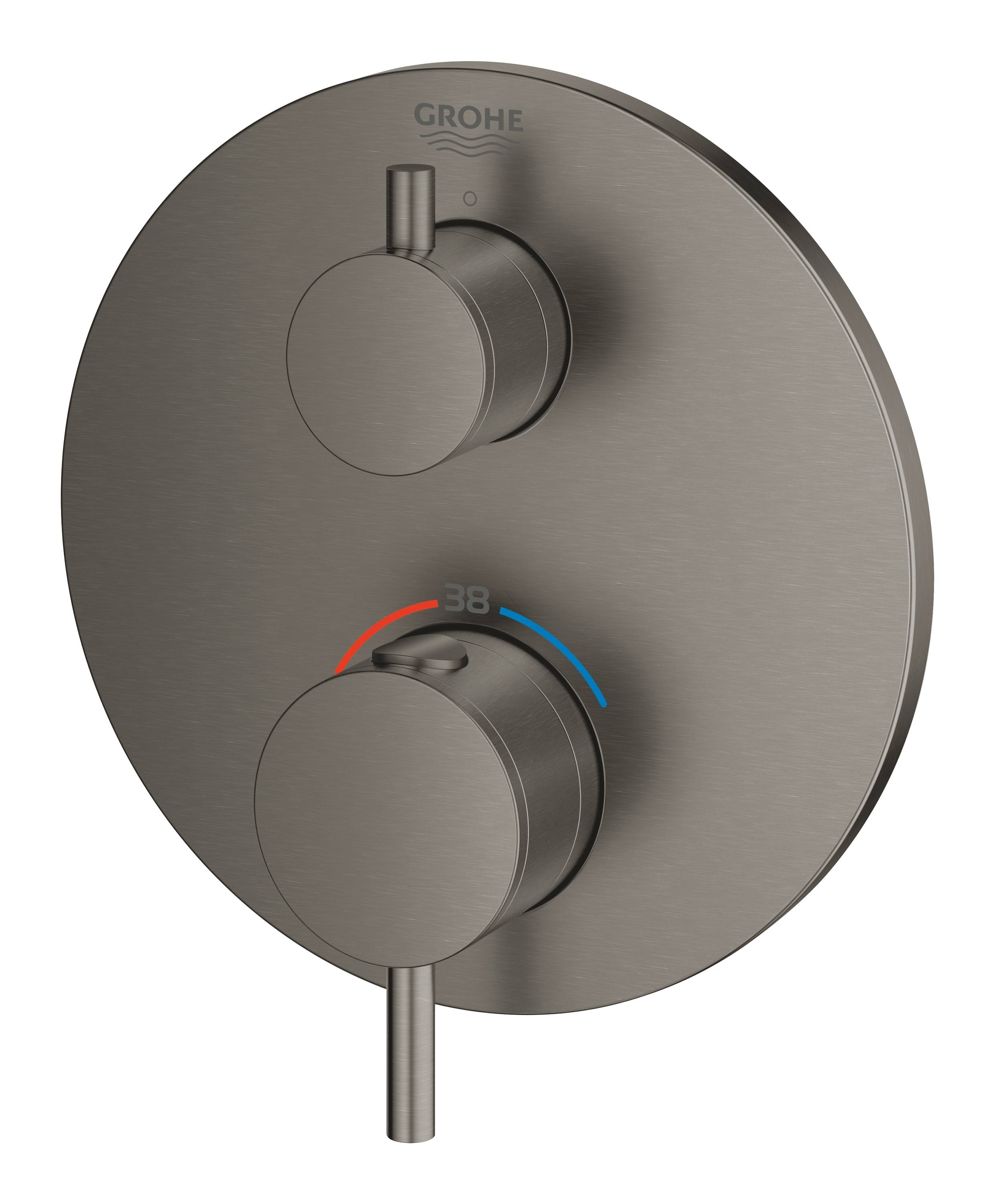 Внешняя часть термостатического смесителя для душа GROHE Atrio, темный графит, матовый (24134AL3) - Вид №1