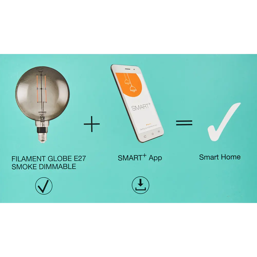 Лампа умная светодиодная Osram Smart Plus E27 220-240 В 6 Вт шар большой тонированная 430 лм, теплый белый свет LEDVANCE STLM-2098118 - Вид №4