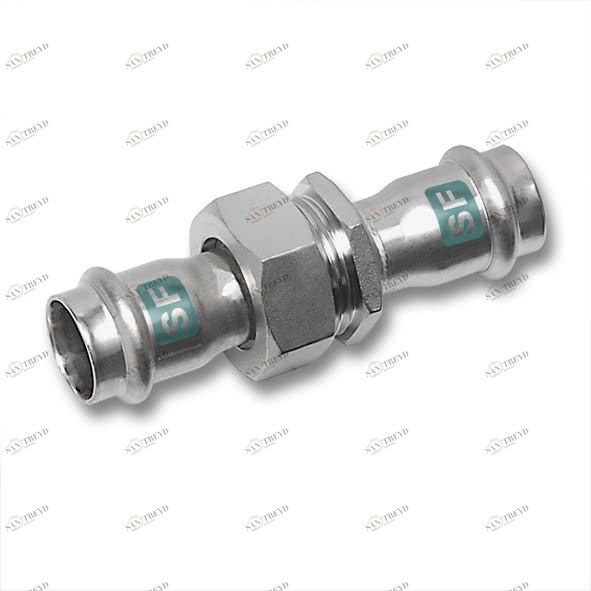 61933022 SANHA 19330 пресс.-фит. без силикона сгон ВПр-ВПр, нерж.сталь 22 мм 